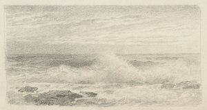 स्प्रे के साथ सीस्केप, 1900-05 (बफ वॉव पेपर पर ग्रेफाइट)